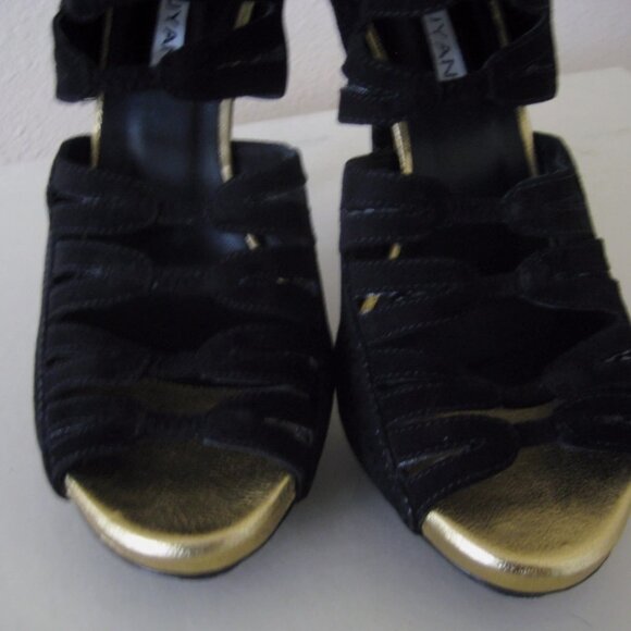 BURAK UYAN BLACK SANDALS BOOTIES Size 8.5M - Picture 2 of 3